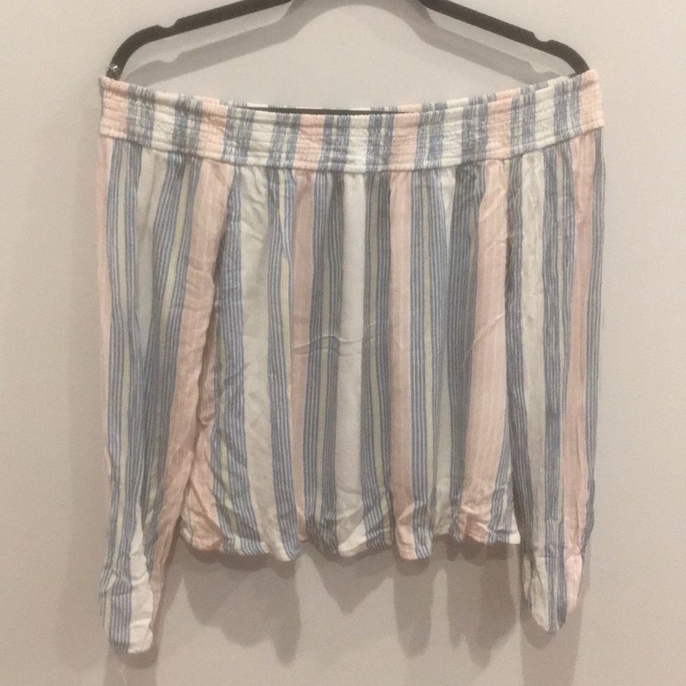 Striped off the shoulder top
